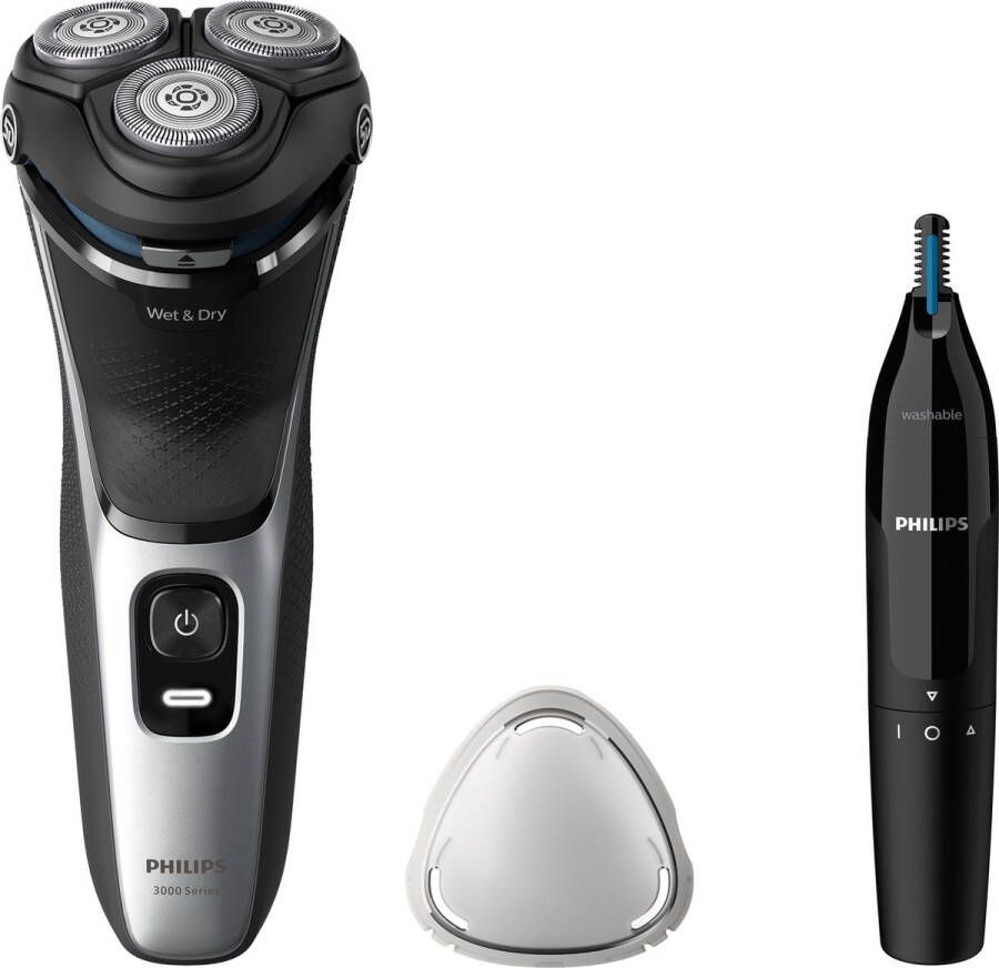 Philips Series 3000 S3143 02 Scheerapparaat Mannen met Trimmer Inclusief Neustrimmer Waterdicht