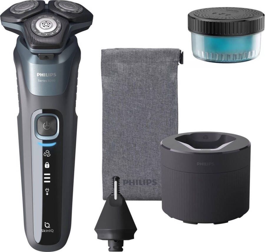 Philips SHAVER Series 5000 S5586 66 Elektrisch scheerapparaat SteelPrecision-mesjes Wet & Dry Reinigingsstation