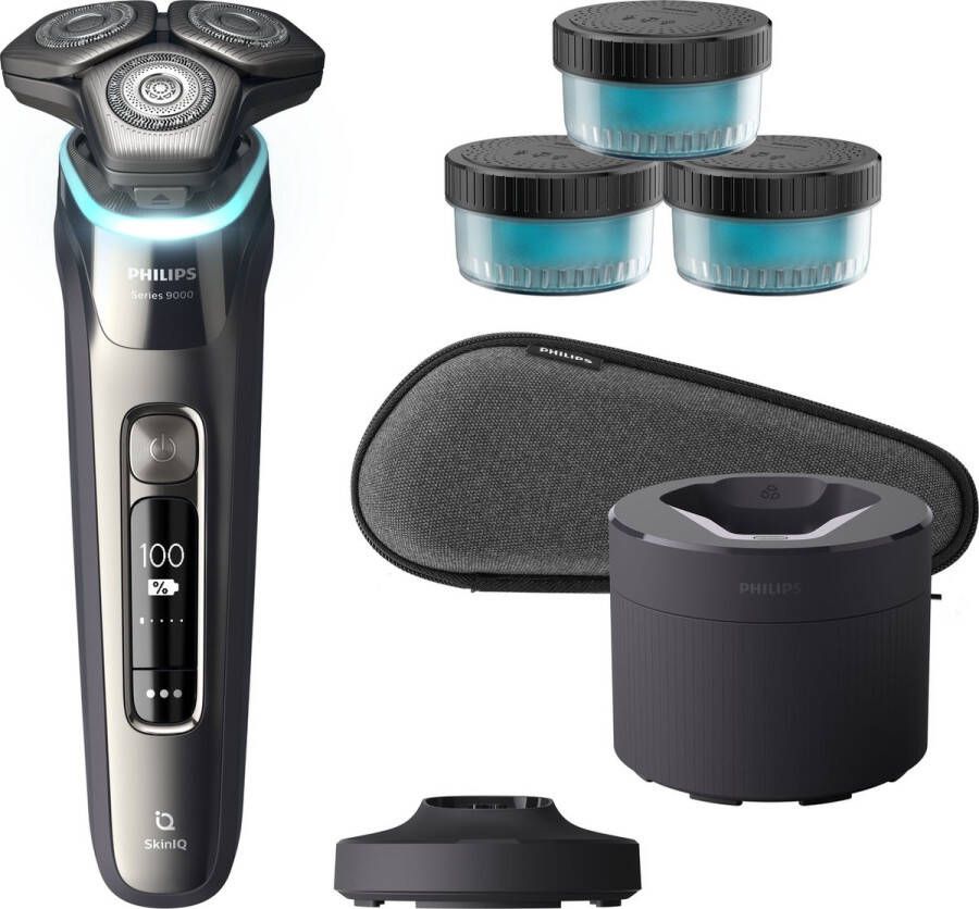 Philips Shaver series 9000 S9974 63 Scheerapparaat voor mannen Quick Clean Pod Zilver