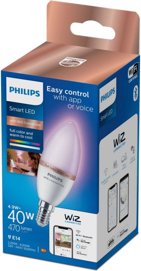 Philips Smart LED E14 5W 470lm 2200K-6500K Kaars Frosted