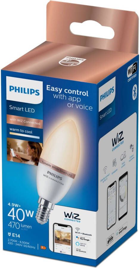Philips Smart LED E14 5W 470lm 2700K-6500K Kaars Frosted