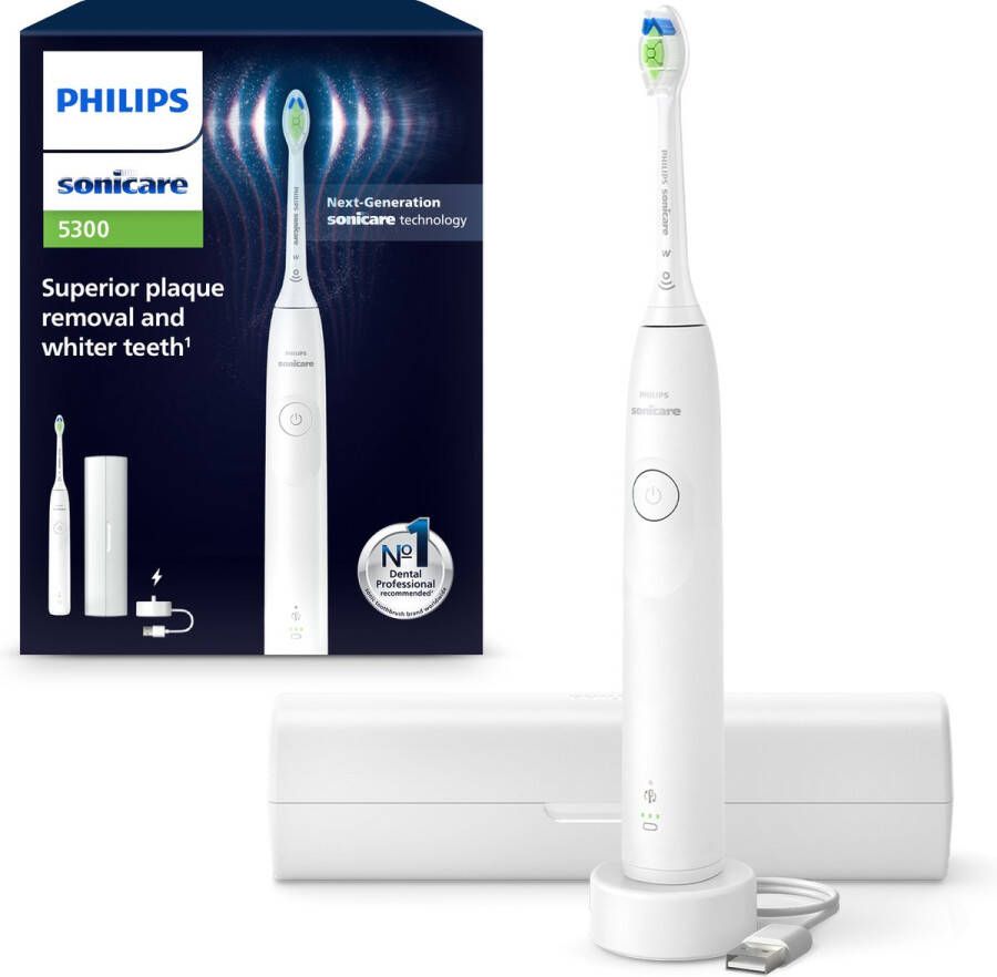 Philips Sonicare 5300 Series Elektrische Tandenborstel Wit Reisetui Wittere tanden HX7108 02