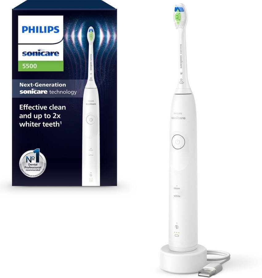 Philips Sonicare 5500 Series Elektrische Tandenborstel Wit Wittere tanden HX7110 01