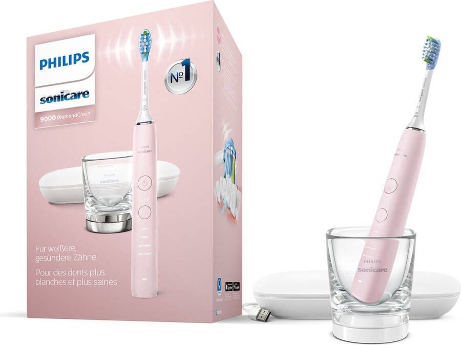 Philips Sonicare Elektrische tandenborstel DiamondClean 9000 HX9911 met sonartechnologie laadglas usb-reisetui