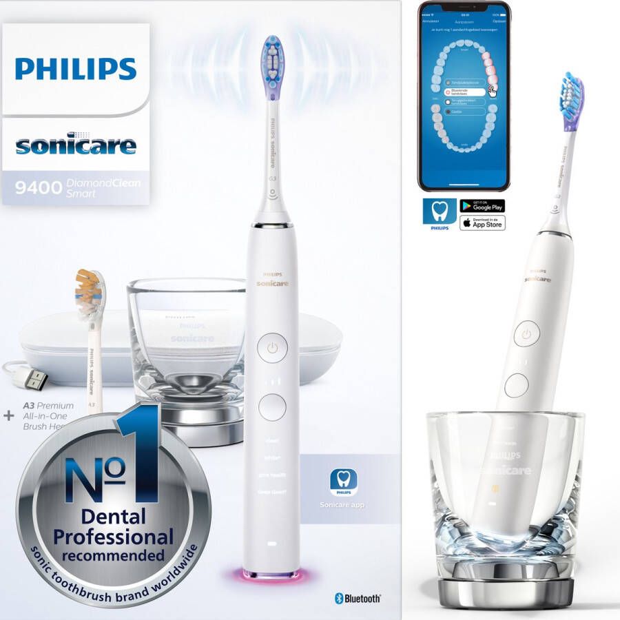 Philips Sonicare DiamondClean Smart Series 9000 HX9917 88 Elektrische tandenborstel Wit