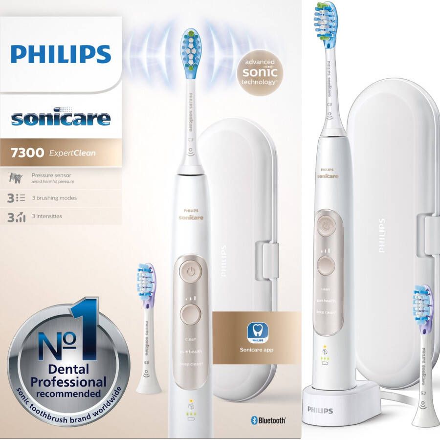 Philips Sonicare Elektrische tandenborstel ExpertClean 7300 HX9601 03 met sonartechnologie reisetui