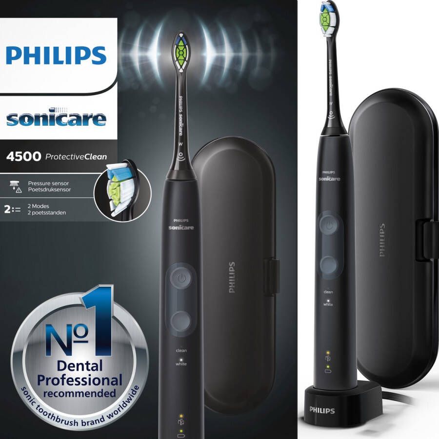 Philips Sonicare Elektrische tandenborstel ProtectiveClean 4500 HX6830 53 met sonartechnologie 2 poetsprogramma's reisetui