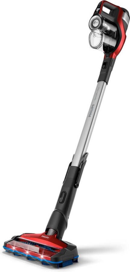 Philips SpeedPro Max 2-in-1 snoerloze steelstofzuiger 360° zuigmond 25 2 V 65 min. batterijduur rood (XC7042 01)