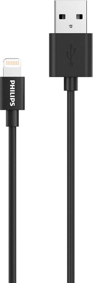 Philips USB A naar Lightning Kabel Apple Lightning 1.22 M Zwart
