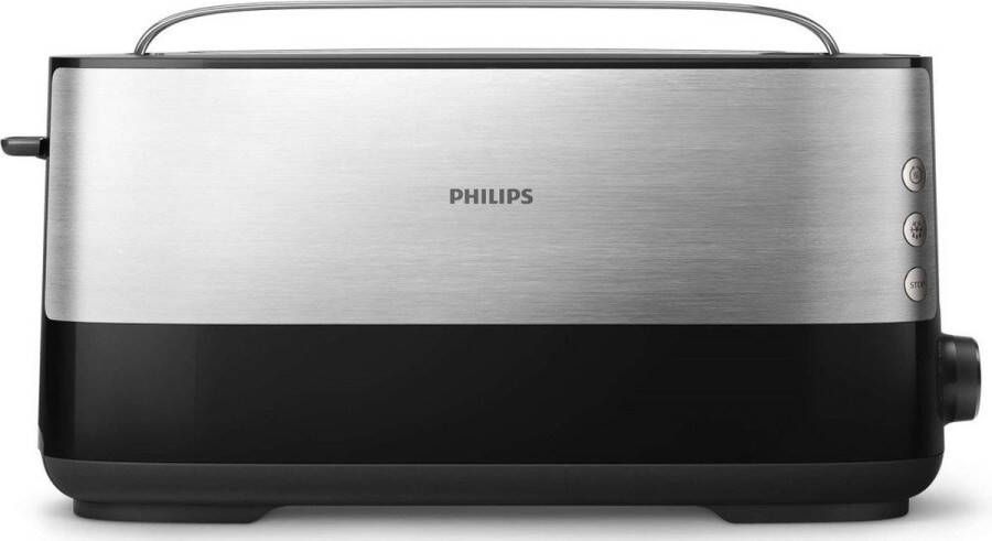 Coppens Philips broodrooster longslot zwart-rvs - Foto 2