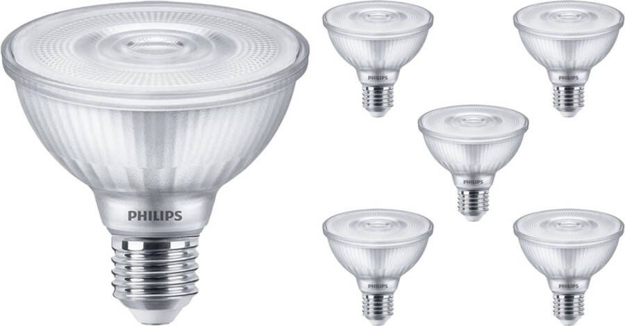 Philips Voordeelpak 6x Master Value LED Lamp Reflector E27 PAR30 9.5W 740lm 25D 927 Zeer Warm Wit Beste Kleurweergave Dimbaar Vervangt 75W