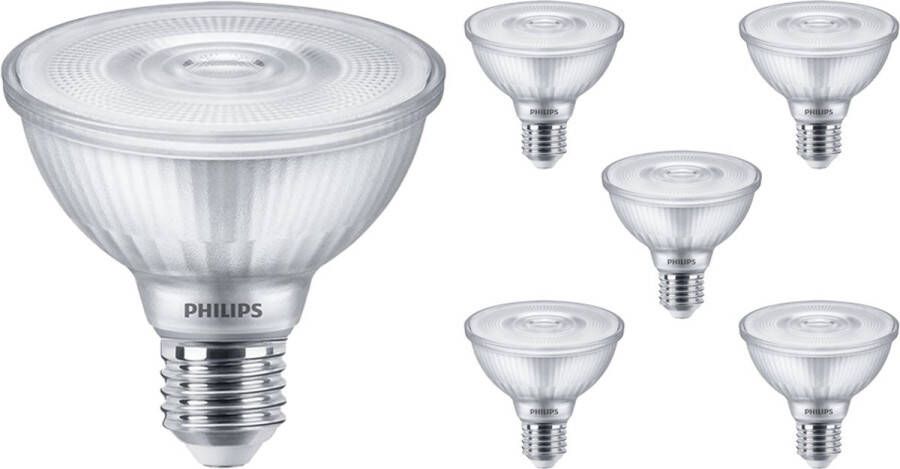 Philips Voordeelpak 6x Master Value LED Lamp Reflector E27 PAR30 9.5W 820lm 25D 940 Koel Wit Beste Kleurweergave Dimbaar Vervangt 75W