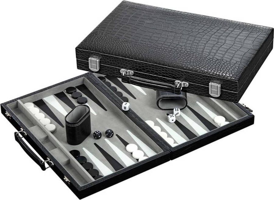 Philos Backgammon Koffer Kunstleder medium