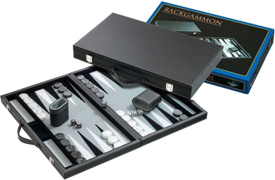 Philos Backgammon grijs medium 28x23 5 cm Backgammon grijs (medium)