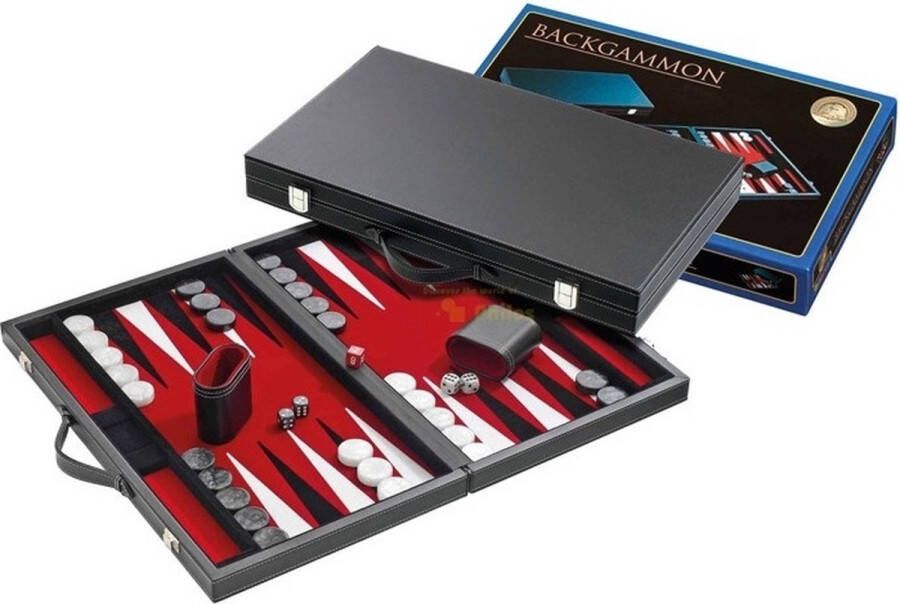 Philos Backgammon Koffer Medium Standaard (Rood)