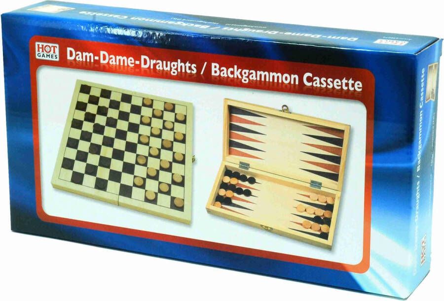 HOT Dam- en Backgammonset 29 x 14 5 x 4 5 cm Dam- en backgammonset (29x14 5x4 5 cm)