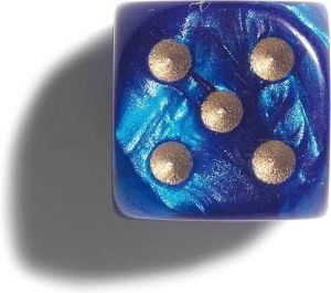 Philos parelmoer blauw dobbelstenen 12mm 36st.