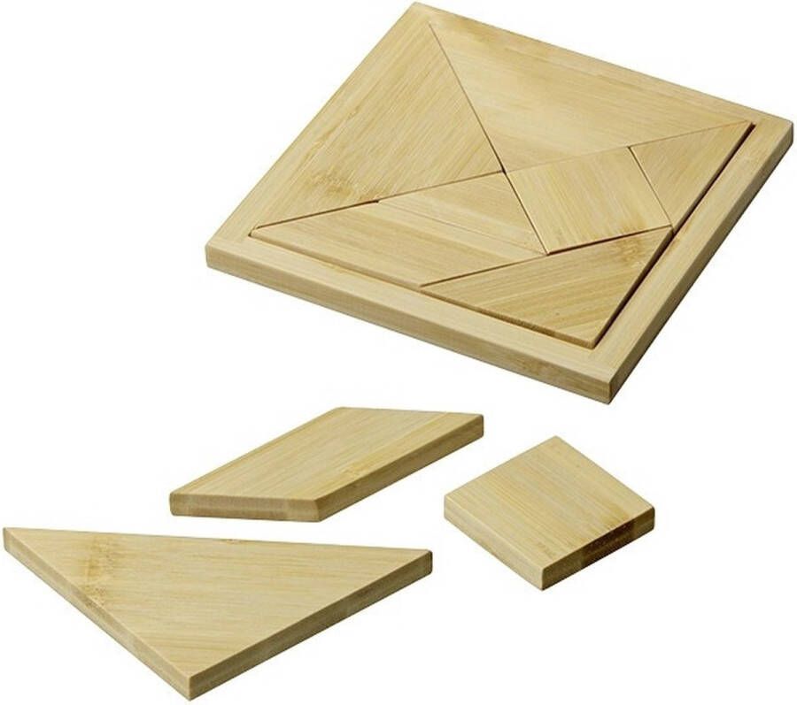 Philos puzzelspel bamboe Tangram 7 stukjes