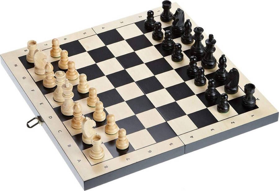 Philos Schaak Dam Backgammon Kassette Veld 50 mm Koningshoogte 100 mm