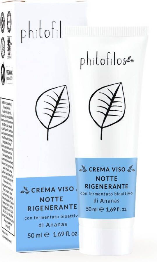 Phitofilos biologische Regenererende gezichtscrème voor de nacht met ananas 50ml