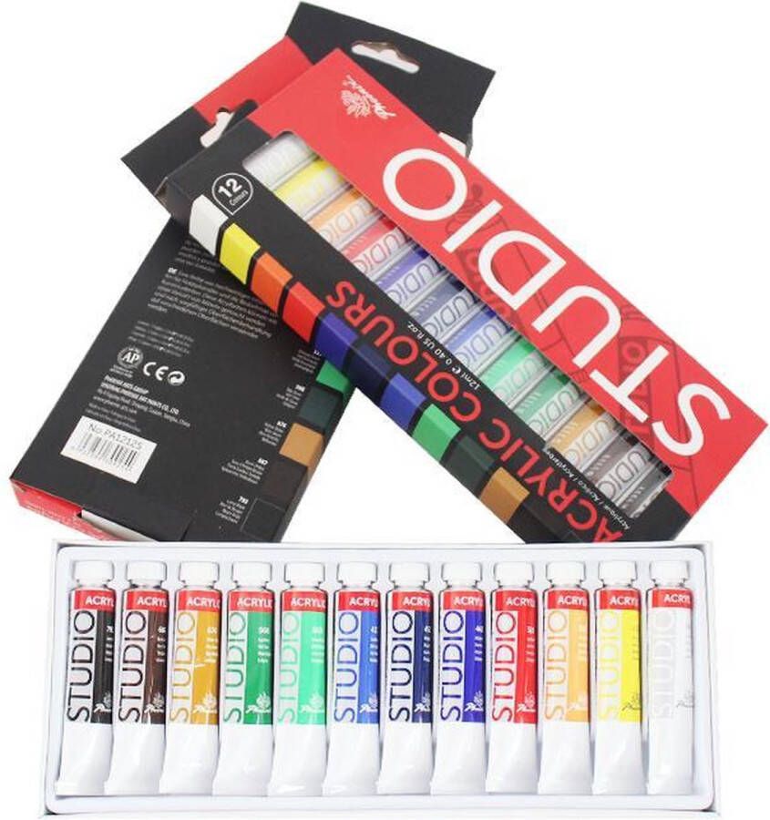 Phoenix Art Supplies Phoenix Acrylverf Set van 12 x 12ml tubes