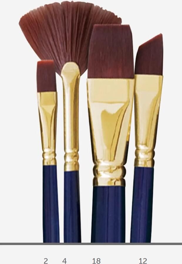 Phoenix Art Supplies Phoenix Penselenset Acryl & Aquarelpenselen Set van 4 Speciale effecten Nylon