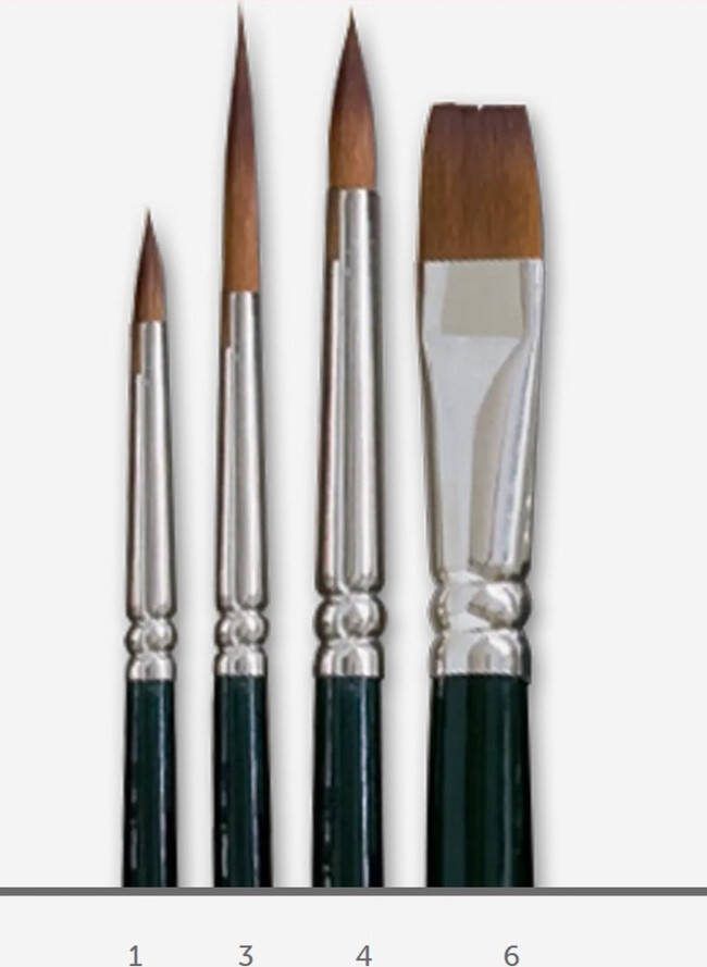 Phoenix Art Supplies Phoenix Penselenset Acryl & Aquarelpenselen Set van 4 Nylon