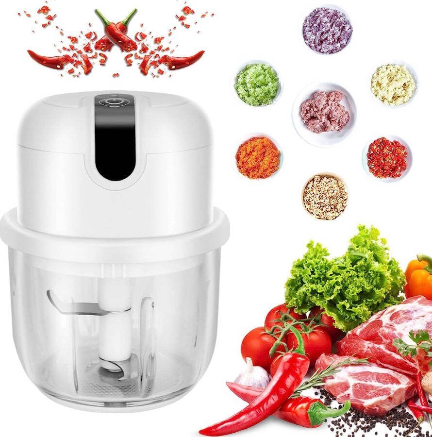 Phreeze (Draadloos) Food Processor Hakmolen elektrisch Vaatwasbestendig USB oplaadbaar Mini Portable Chopper Blender Keukenmachine Krachtig 250ML Draadloos Babyvoeding blender