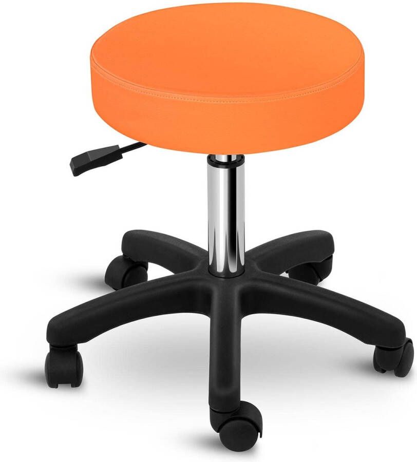 Physa Zadelkruk Op wielen met rugleuning AVERSA Oranje Ergonomisch