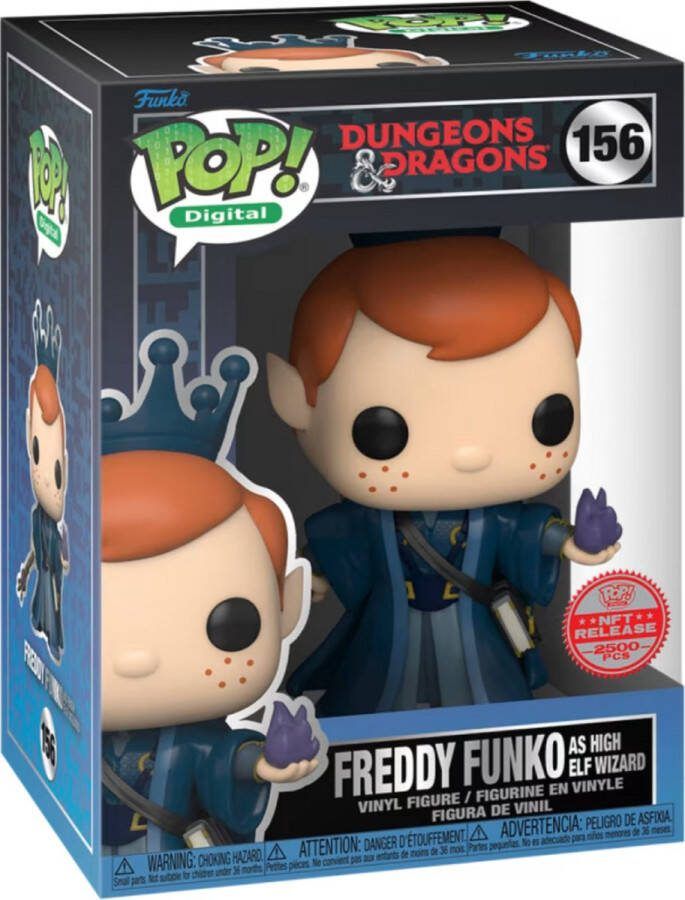 Physical NFT POP! Digital Freddy Funko As High Elf Wizard 156 Royalty Dungeons & Dragons Exclusive
