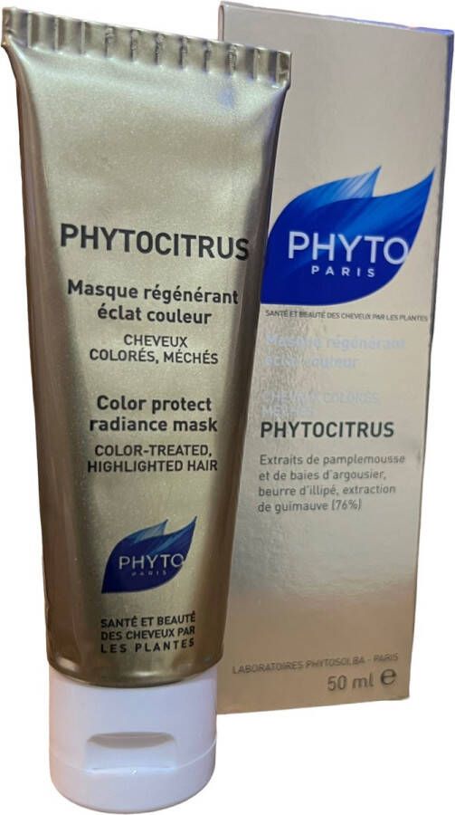 Phyto Paris Phytocitrus Haarmasker Glans en Kleurherstellend Masker 50 ml