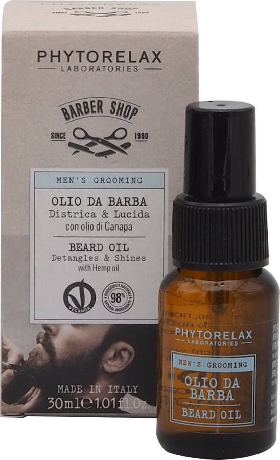 Phytorelax Barbershop Beard Oil Baardolie met Hennep Olie en Natuurlijke ingrediënten Stimuleert Baardgroei 30ml