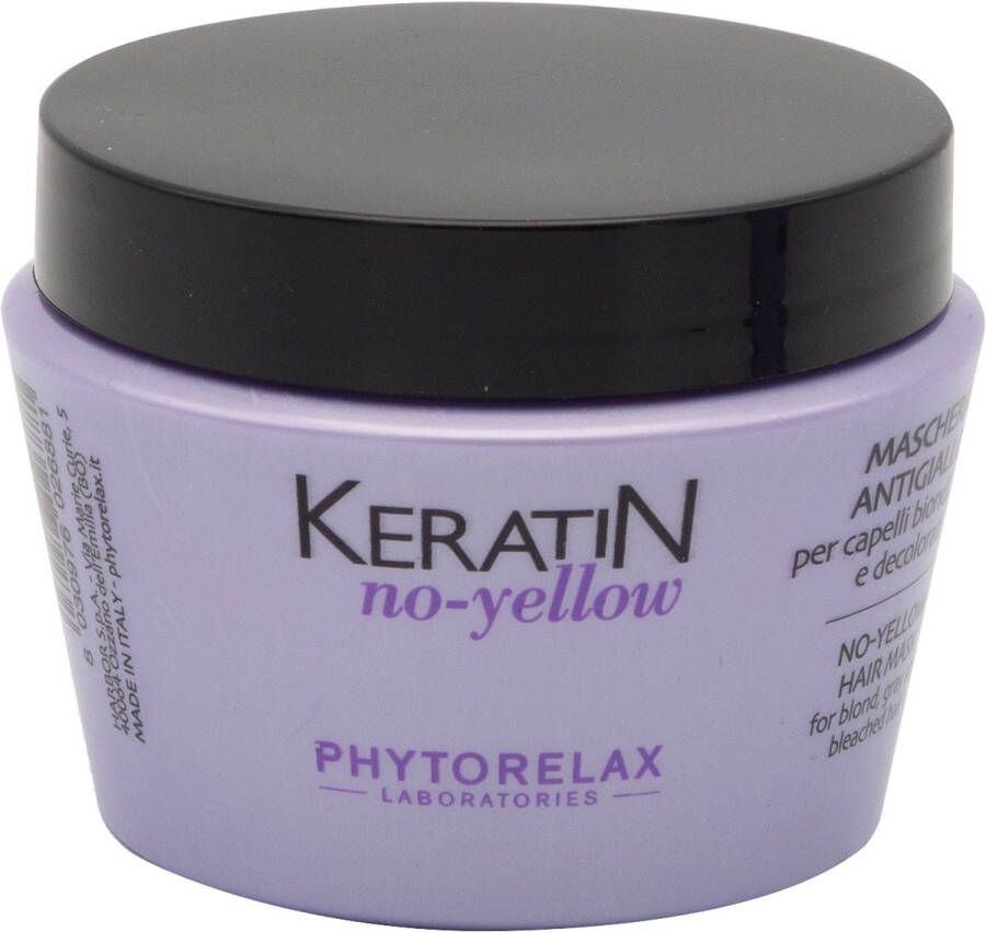 Phytorelax Keratin No-Yellow Professioneel Haarmasker voor Blond Grijs en Gebleekt Haar 250ml