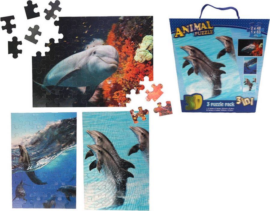 PIA Soft Toys 3D puzzel Zeedieren dolfijn 30.4 x 22.8 cm 22.8 x 15.2 cm