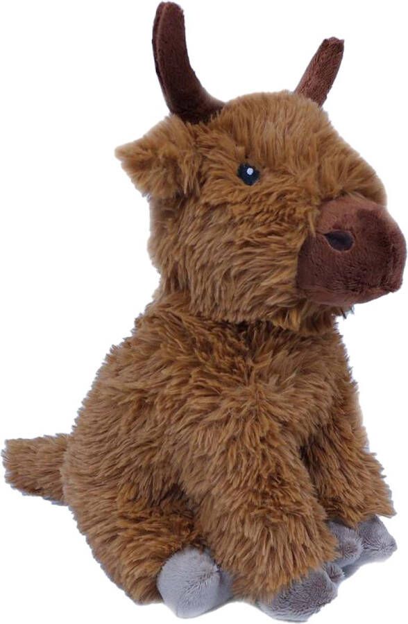 PIA Soft Toys Knuffeldier Schotse Hooglander Koe zachte pluche stof premium kwaliteit knuffels bruin 25 cm Koeien