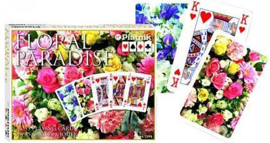 Piatnik Floral Paradise Roze Speelkaarten Double Deck