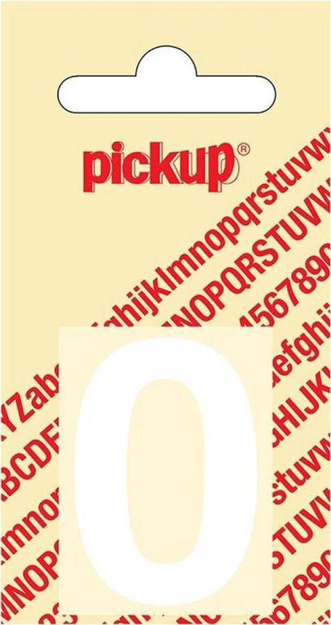 Pickup Plakcijfer Helvetica 40 mm Sticker witte cijfer 0