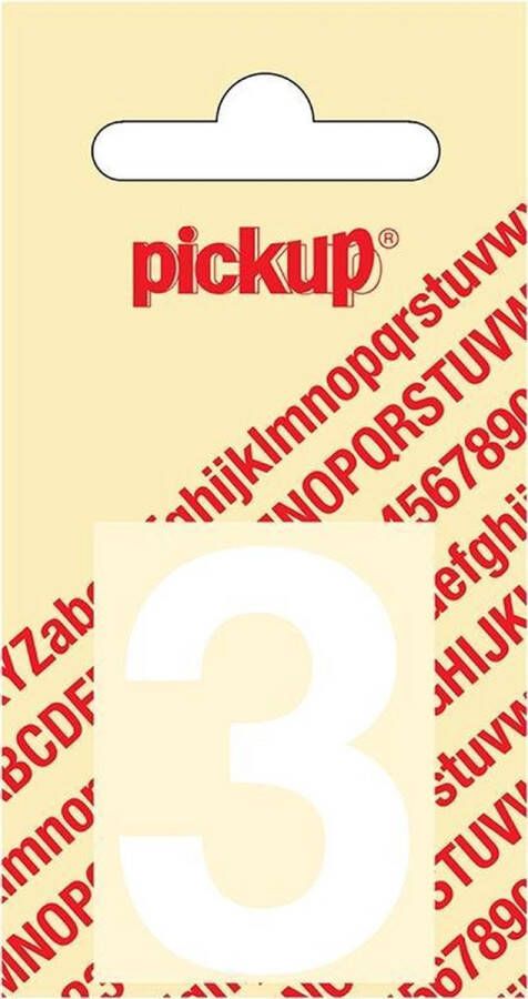 Pickup Plakcijfer Helvetica 40 mm Sticker witte cijfer 3