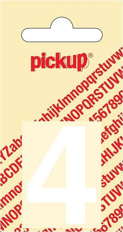 Pickup Plakcijfer Helvetica 40 mm Sticker witte cijfer 4