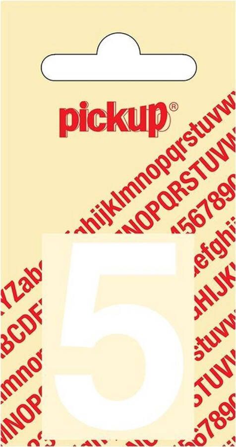 Pickup Plakcijfer Helvetica 40 mm Sticker witte cijfer 5