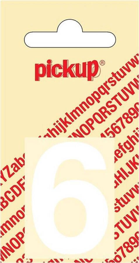 Pickup Plakcijfer Helvetica 40 mm Sticker witte cijfer 6