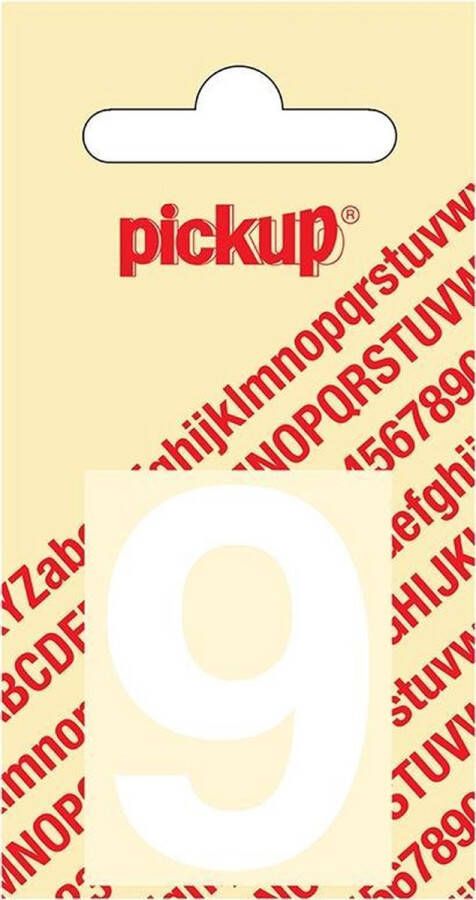 Pickup Plakcijfer Helvetica 40 mm Sticker witte cijfer 9