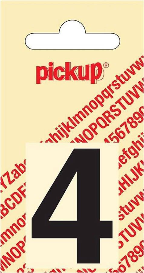 Pickup Plakcijfer Helvetica 40 mm Sticker zwarte cijfer 4