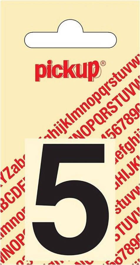 Pickup Plakcijfer Helvetica 40 mm Sticker zwarte cijfer 5