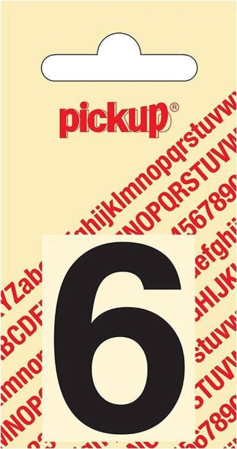 Pickup Plakcijfer Helvetica 40 mm Sticker zwarte cijfer 6