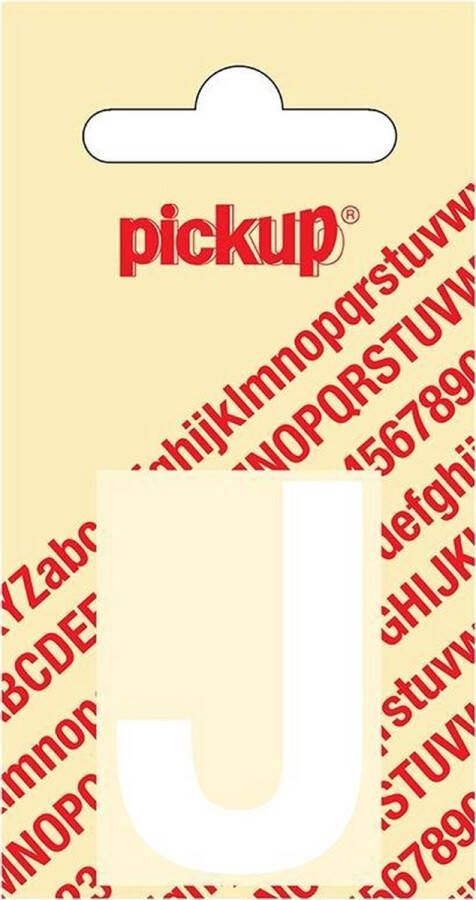 Pickup Plakletter Helvetica 40 mm Sticker witte letter J