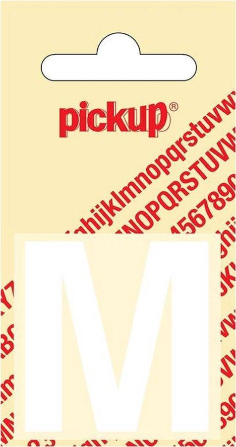 Pickup Plakletter Helvetica 40 mm Sticker witte letter m