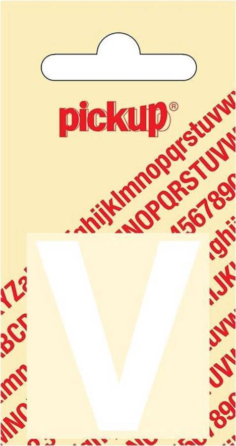 Pickup Plakletter Helvetica 40 mm Sticker witte letter v