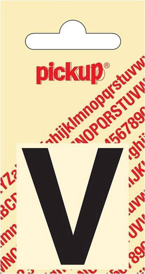 Pickup Plakletter Helvetica 40 mm Sticker zwarte letter v