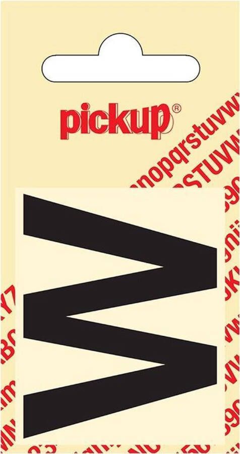 Pickup Plakletter Helvetica 40 mm Sticker zwarte letter w